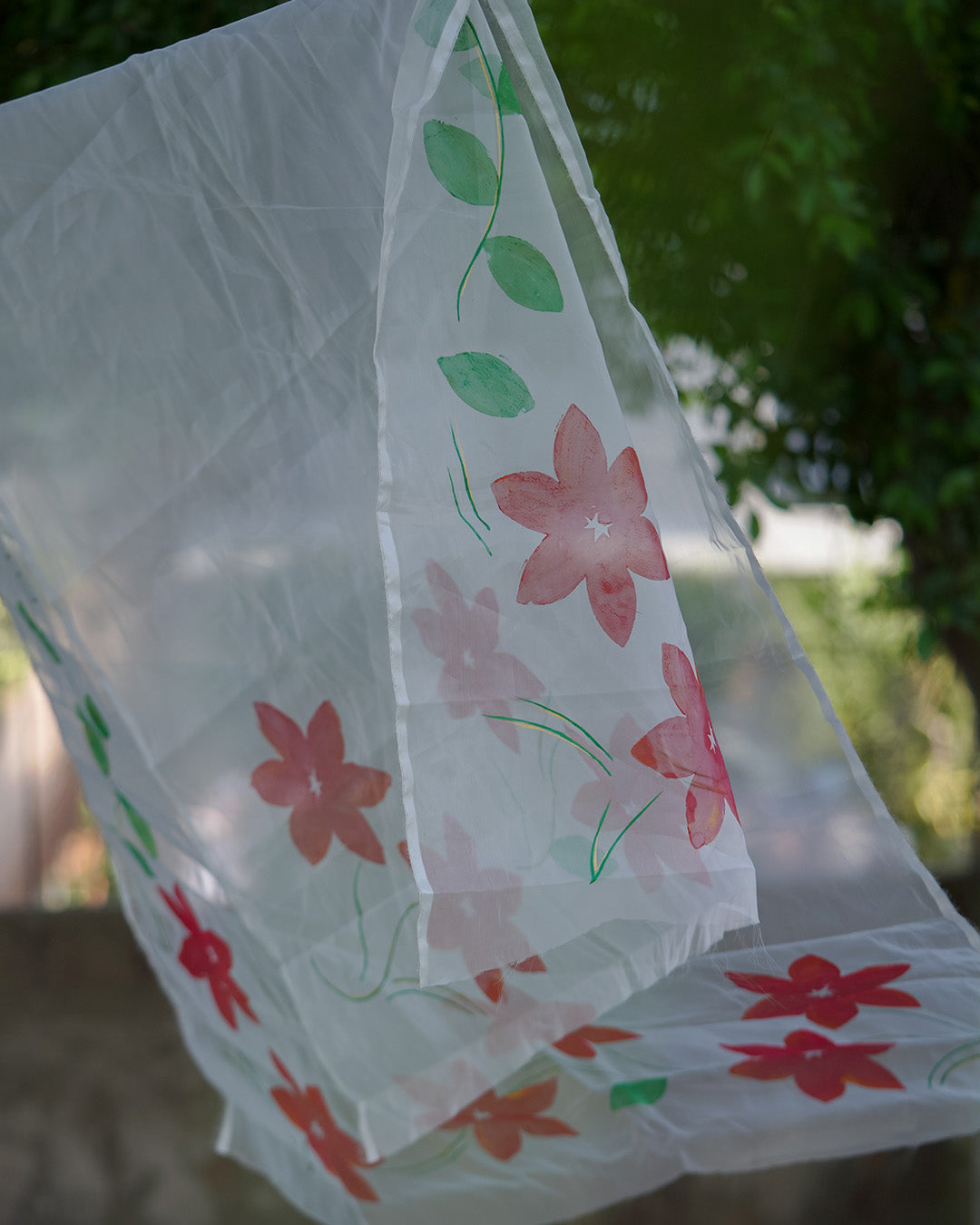 Fleur Rouge • Organza Dupatta