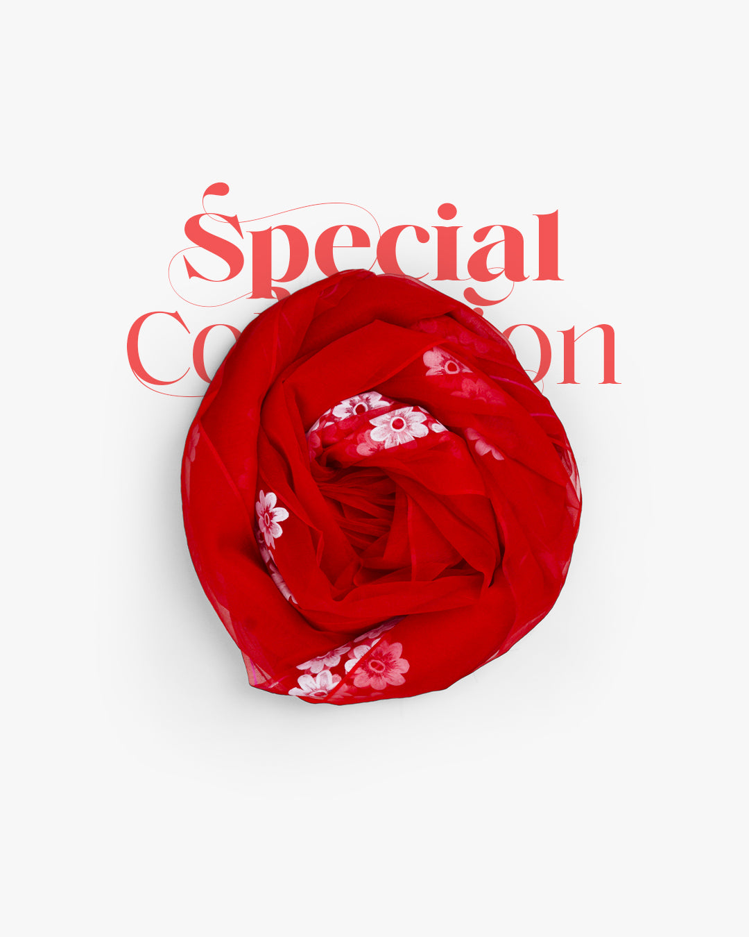 Flowers on Red • Organza Dupatta