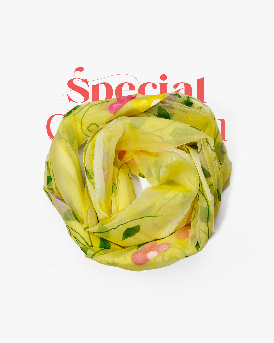 Flowers on Brick Yellow • Organza Dupatta