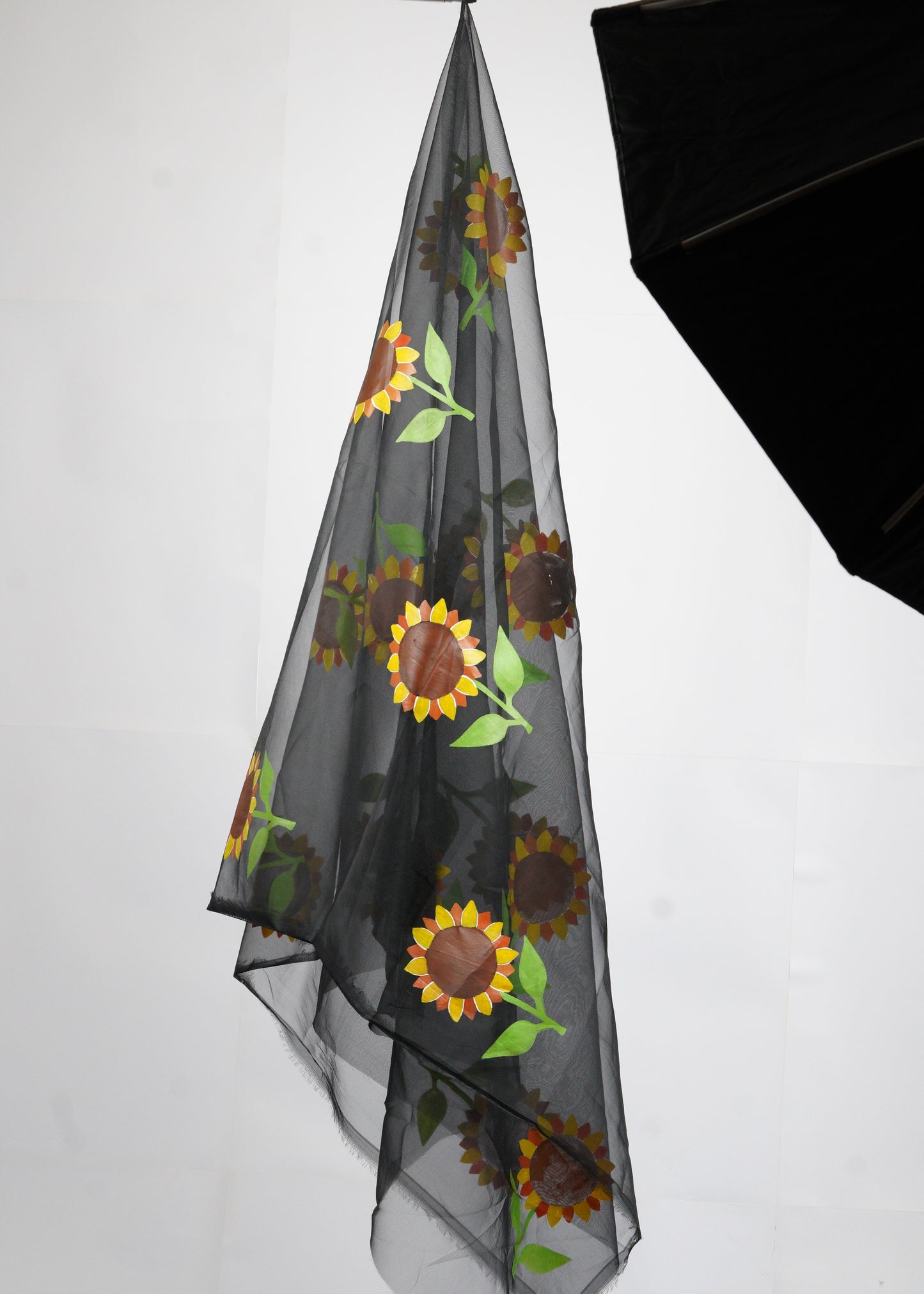 Sunflower Black • Organza Dupatta