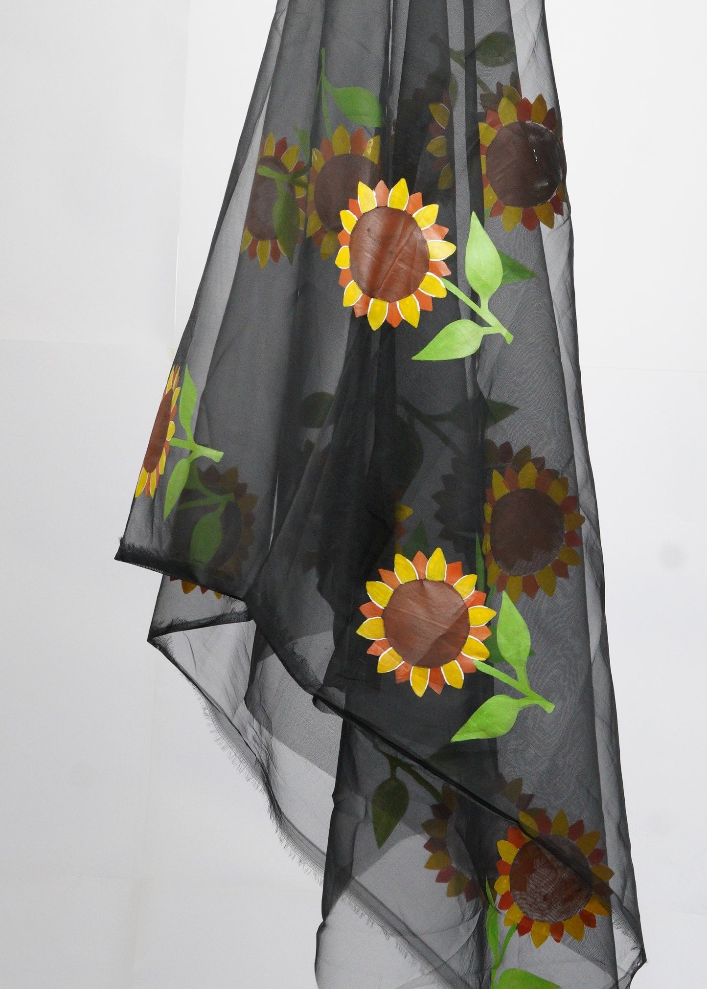 Sunflower Black • Organza Dupatta