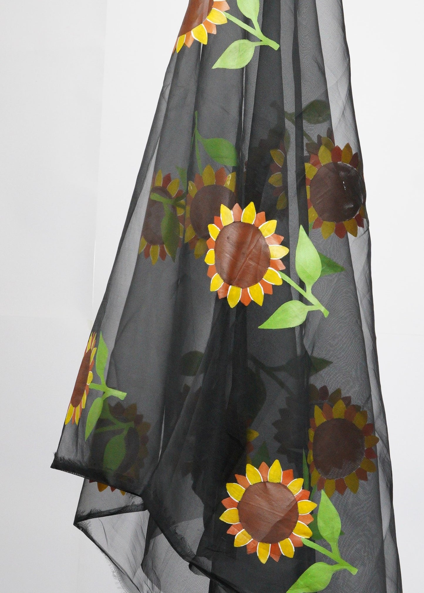 Sunflower Black • Organza Dupatta