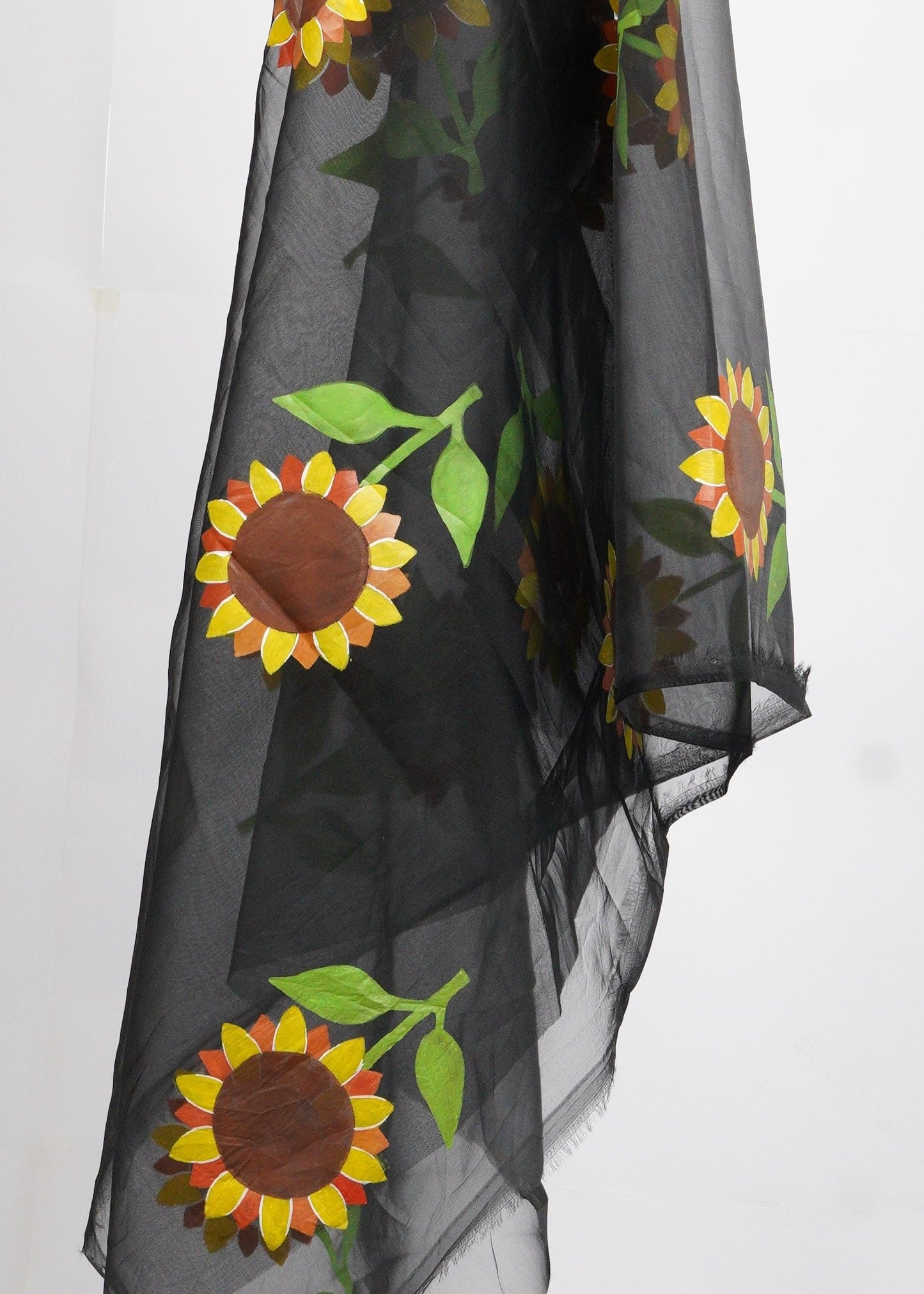 Sunflower Black • Organza Dupatta