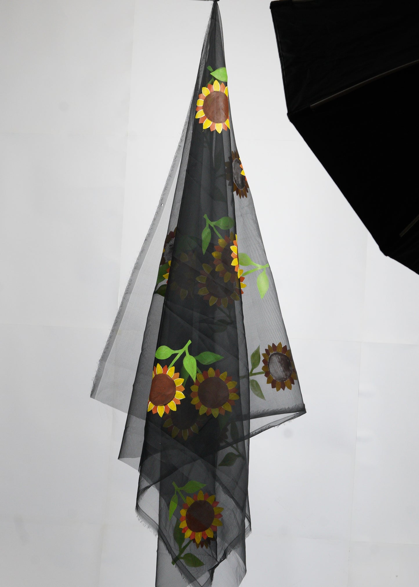 Sunflower Black • Organza Dupatta